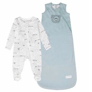 Jellibear Baby Infant 2Pc Sleep Bag Set Size 0-3, 3-6, 6-9 Months Green White